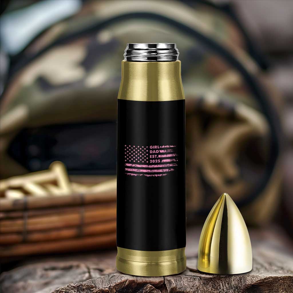 Girl Dad Est. 2025 Bullet Tumbler Expect Baby Fathers Day USA Flag