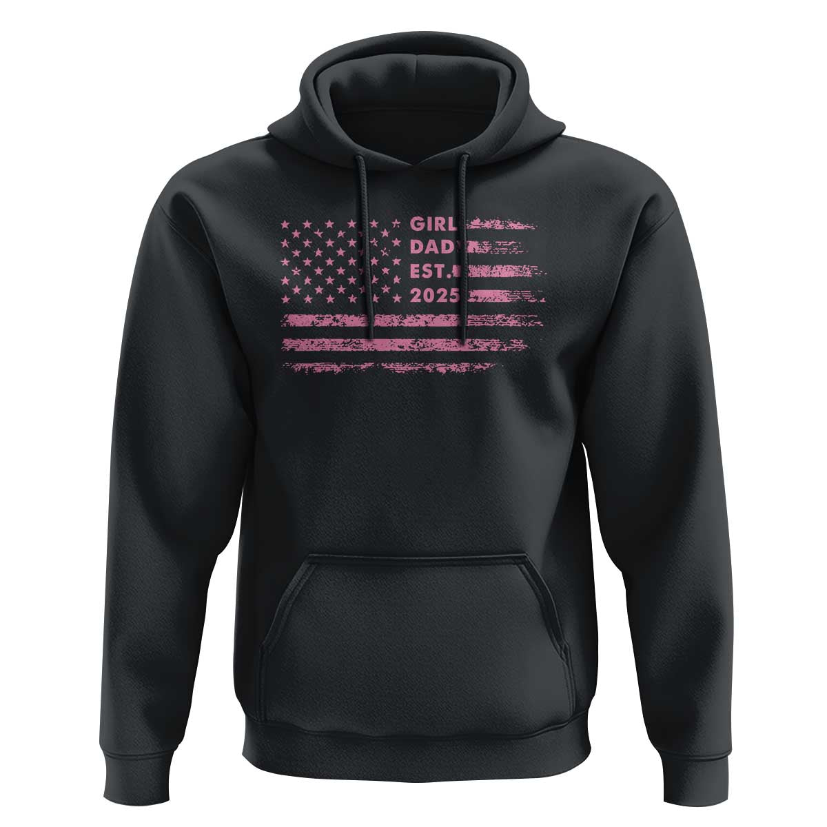Girl Dad Est. 2025 Hoodie Expect Baby Fathers Day USA Flag