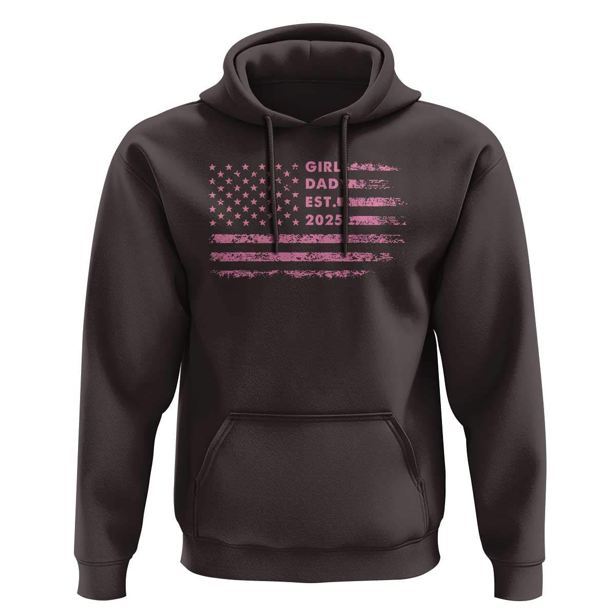 Girl Dad Est. 2025 Hoodie Expect Baby Fathers Day USA Flag