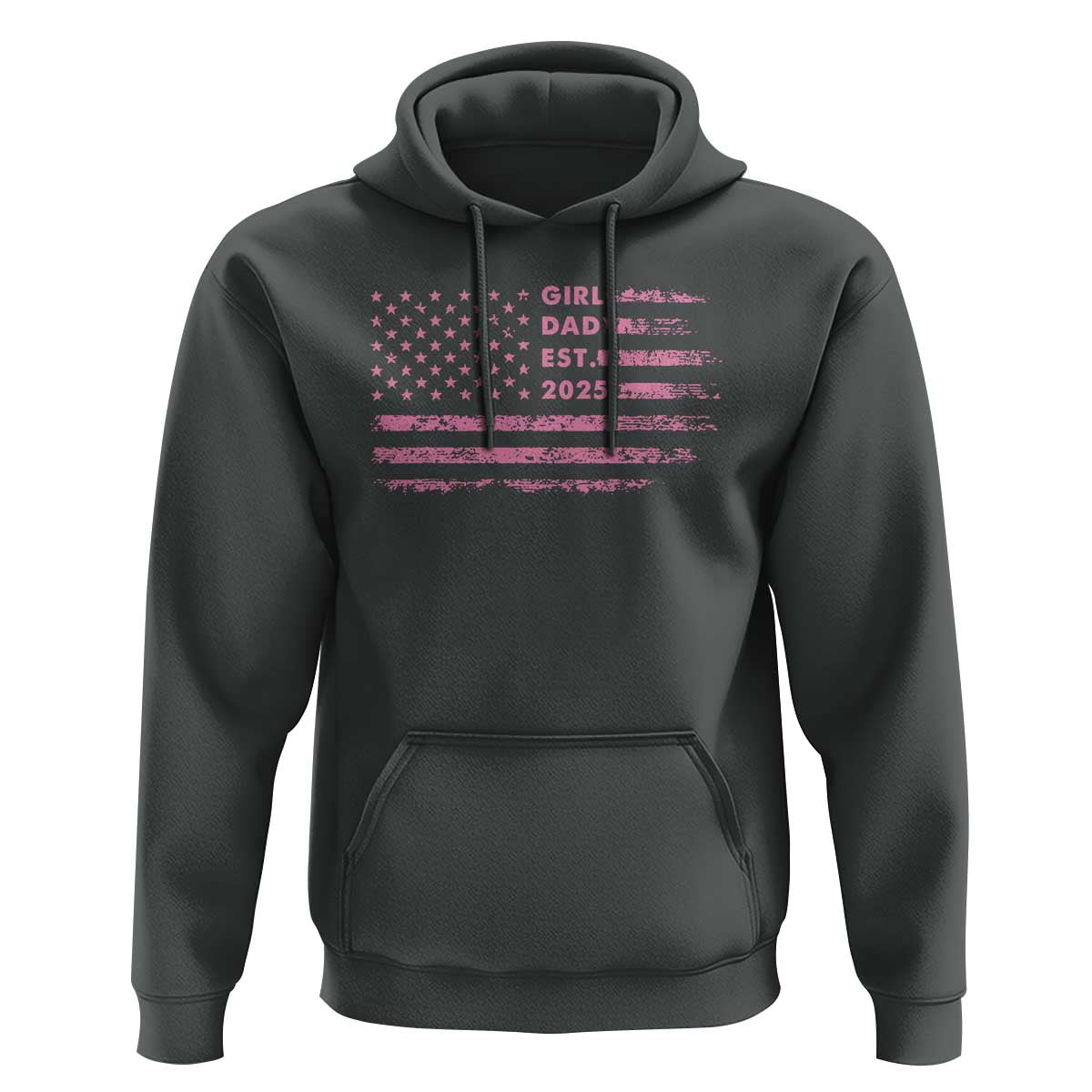Girl Dad Est. 2025 Hoodie Expect Baby Fathers Day USA Flag