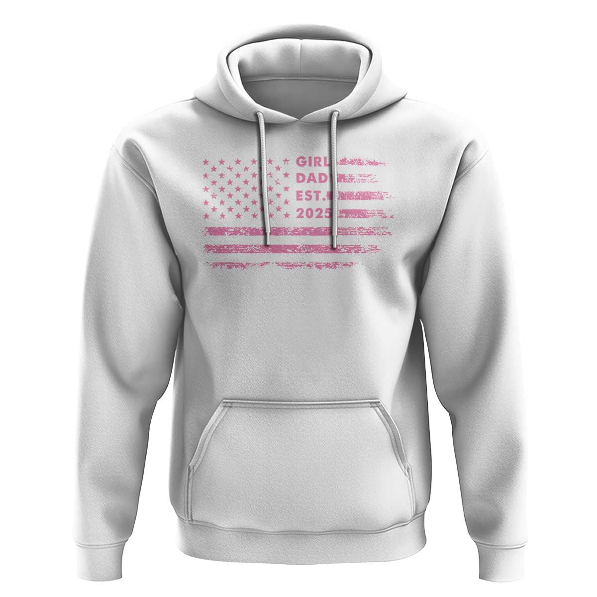 Girl Dad Est. 2025 Hoodie Expect Baby Fathers Day USA Flag