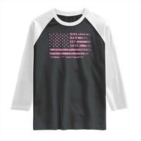 Girl Dad Est. 2025 Raglan Shirt Expect Baby Fathers Day USA Flag