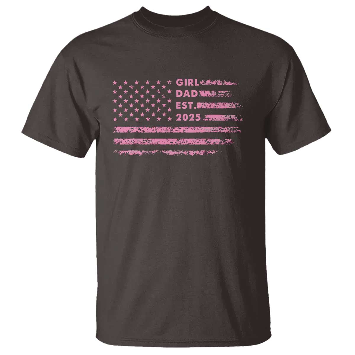 Girl Dad Est. 2025 T Shirt Expect Baby Fathers Day USA Flag