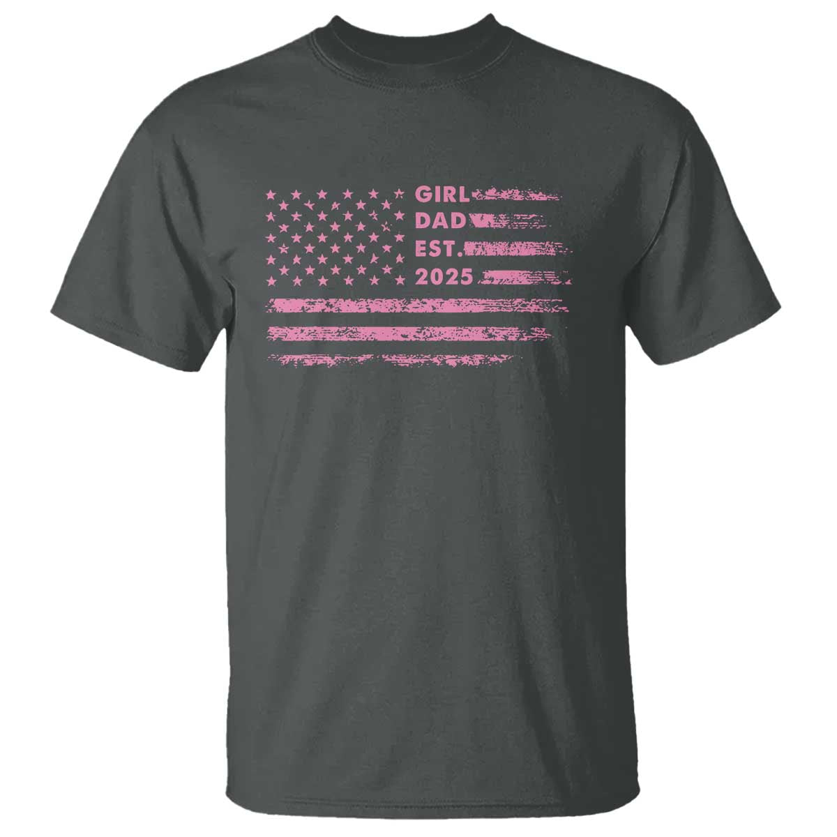 Girl Dad Est. 2025 T Shirt Expect Baby Fathers Day USA Flag