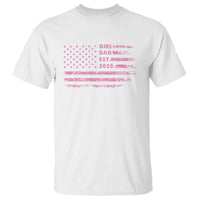 Girl Dad Est. 2025 T Shirt Expect Baby Fathers Day USA Flag