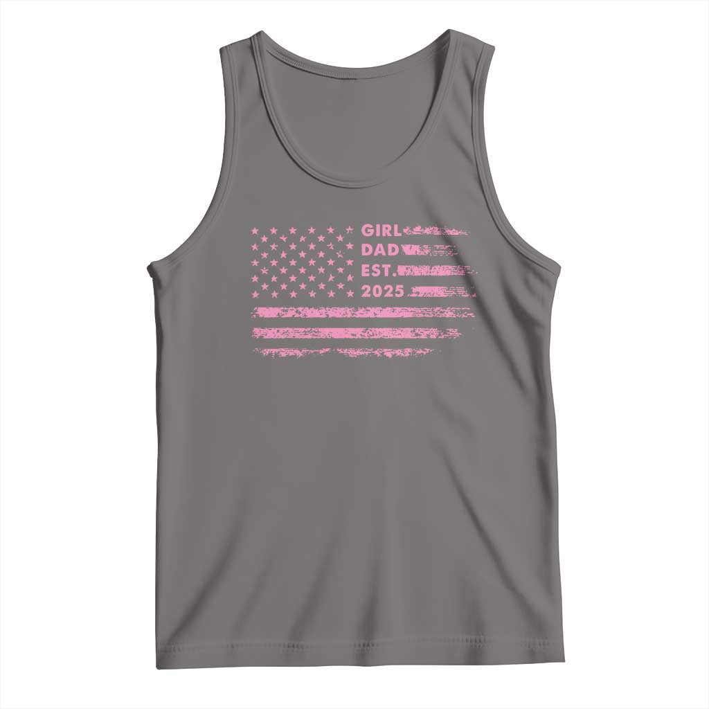 Girl Dad Est. 2025 Tank Top Expect Baby Fathers Day USA Flag