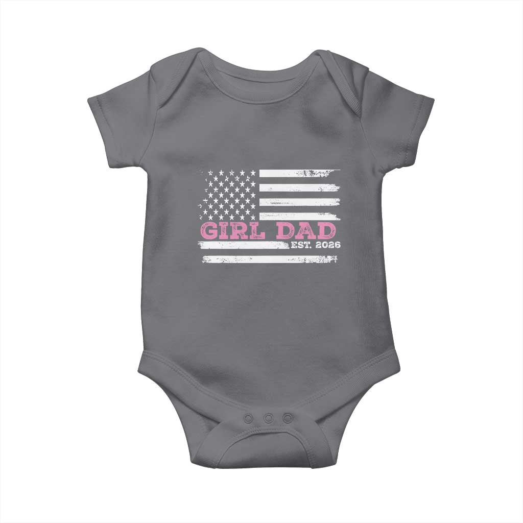 Personalised Dad Of Girl Baby Onesie Custom Year Daddy Fathers Day USA Flag - Wonder Print Shop