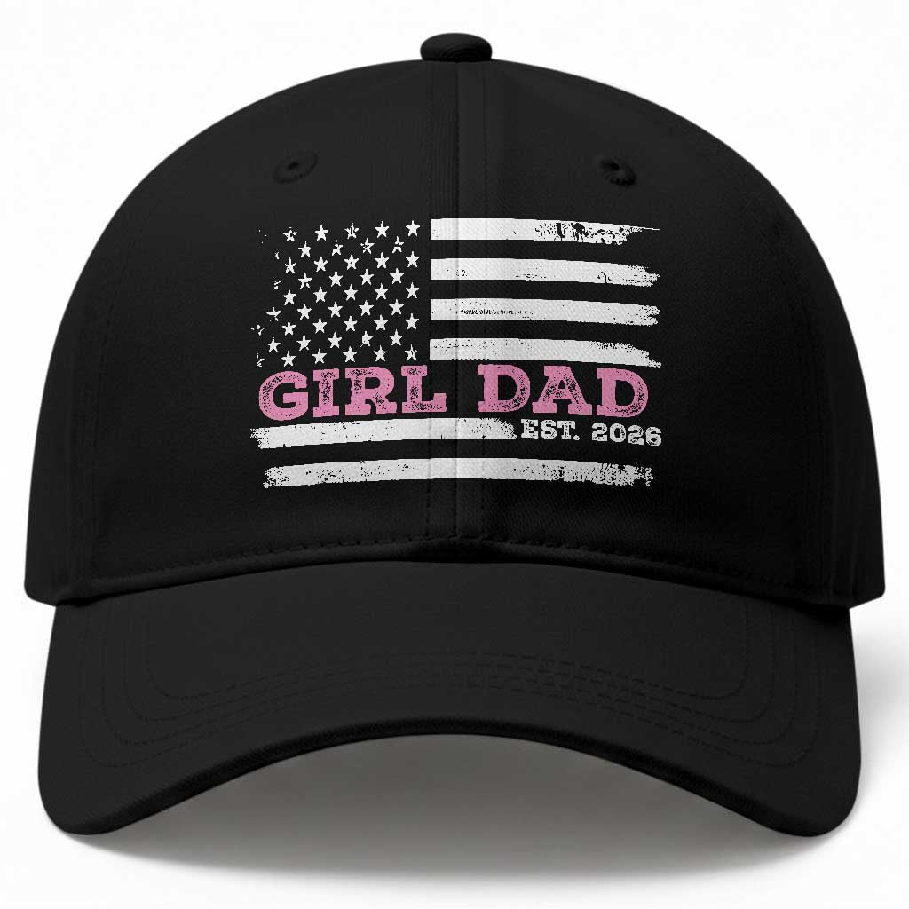 Personalised Dad Of Girl Baseball Cap Custom Year Daddy Fathers Day USA Flag