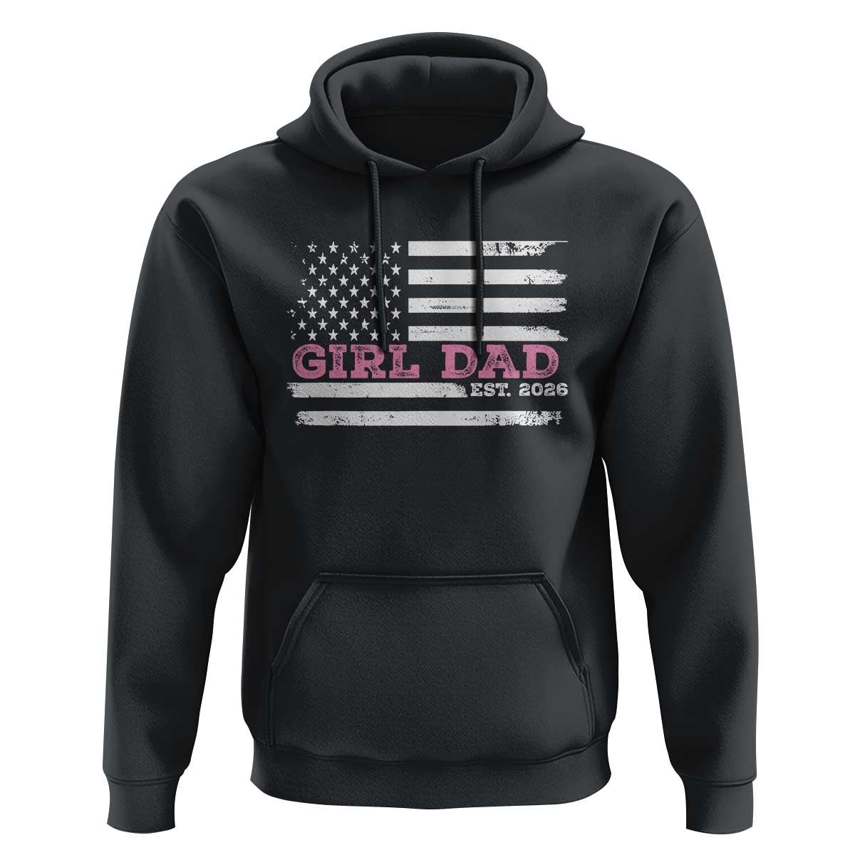 Personalised Dad Of Girl Hoodie Custom Year Daddy Fathers Day USA Flag - Wonder Print Shop