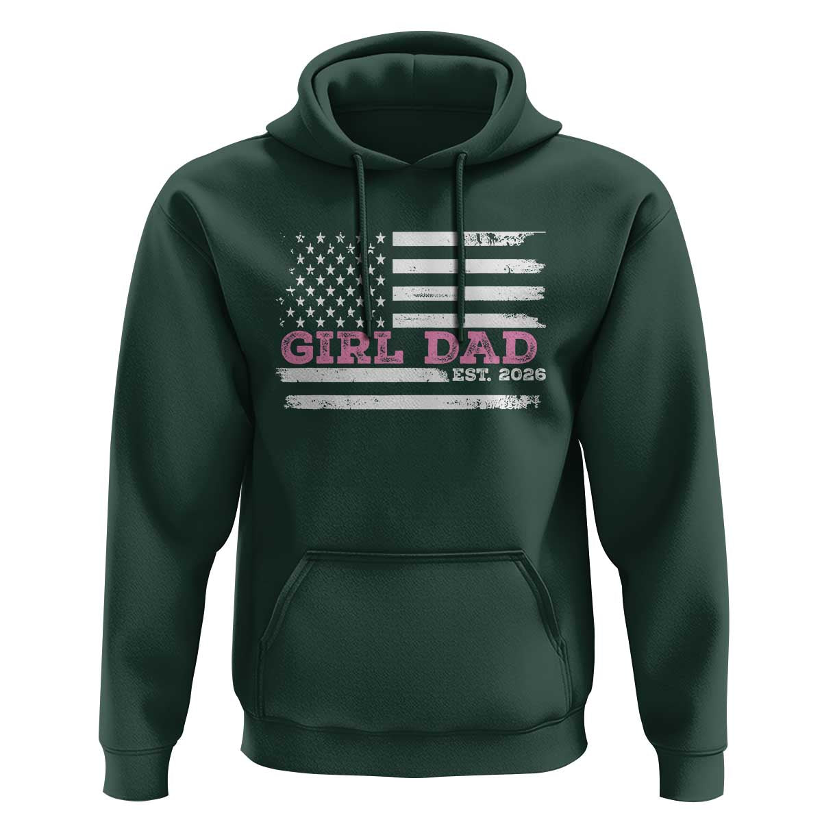 Personalised Dad Of Girl Hoodie Custom Year Daddy Fathers Day USA Flag - Wonder Print Shop