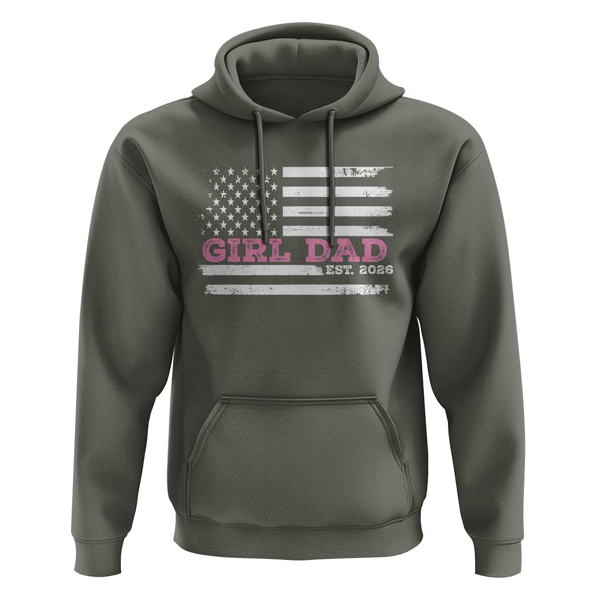 Personalised Dad Of Girl Hoodie Custom Year Daddy Fathers Day USA Flag - Wonder Print Shop