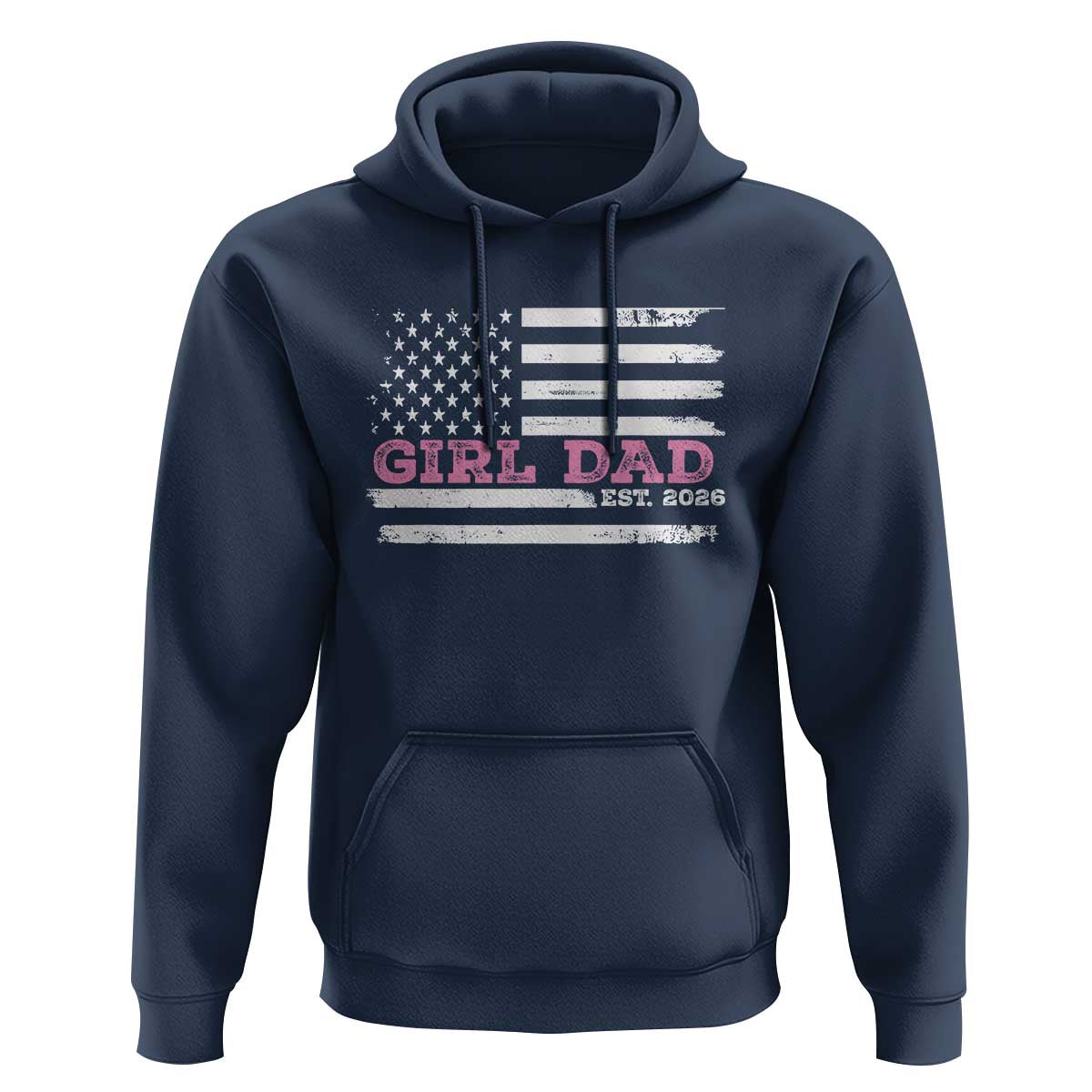 Personalised Dad Of Girl Hoodie Custom Year Daddy Fathers Day USA Flag - Wonder Print Shop