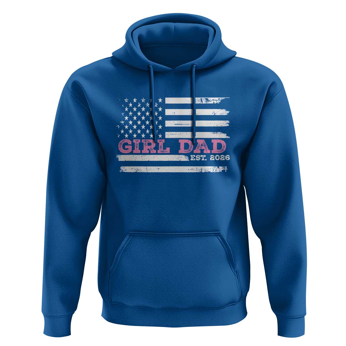 Personalised Dad Of Girl Hoodie Custom Year Daddy Fathers Day USA Flag - Wonder Print Shop