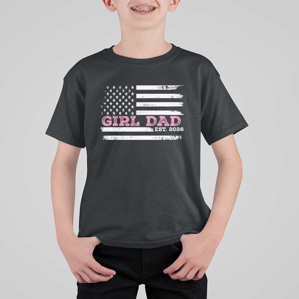 Personalised Dad Of Girl T Shirt For Kid Custom Year Daddy Fathers Day USA Flag - Wonder Print Shop
