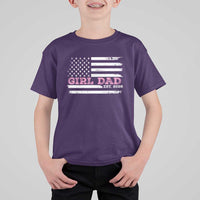 Personalised Dad Of Girl T Shirt For Kid Custom Year Daddy Fathers Day USA Flag - Wonder Print Shop
