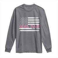 Personalised Dad Of Girl Long Sleeve Shirt Custom Year Daddy Fathers Day USA Flag - Wonder Print Shop