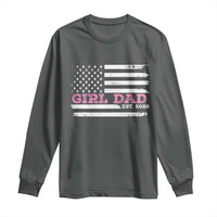 Personalised Dad Of Girl Long Sleeve Shirt Custom Year Daddy Fathers Day USA Flag - Wonder Print Shop