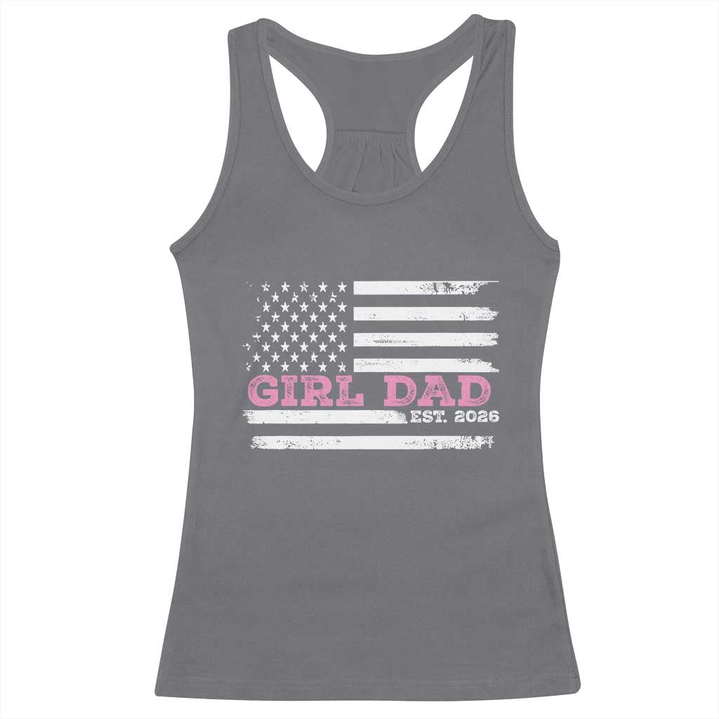 Personalised Dad Of Girl Racerback Tank Top Custom Year Daddy Fathers Day USA Flag - Wonder Print Shop