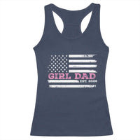 Personalised Dad Of Girl Racerback Tank Top Custom Year Daddy Fathers Day USA Flag - Wonder Print Shop