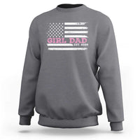 Personalised Dad Of Girl Sweatshirt Custom Year Daddy Fathers Day USA Flag - Wonder Print Shop