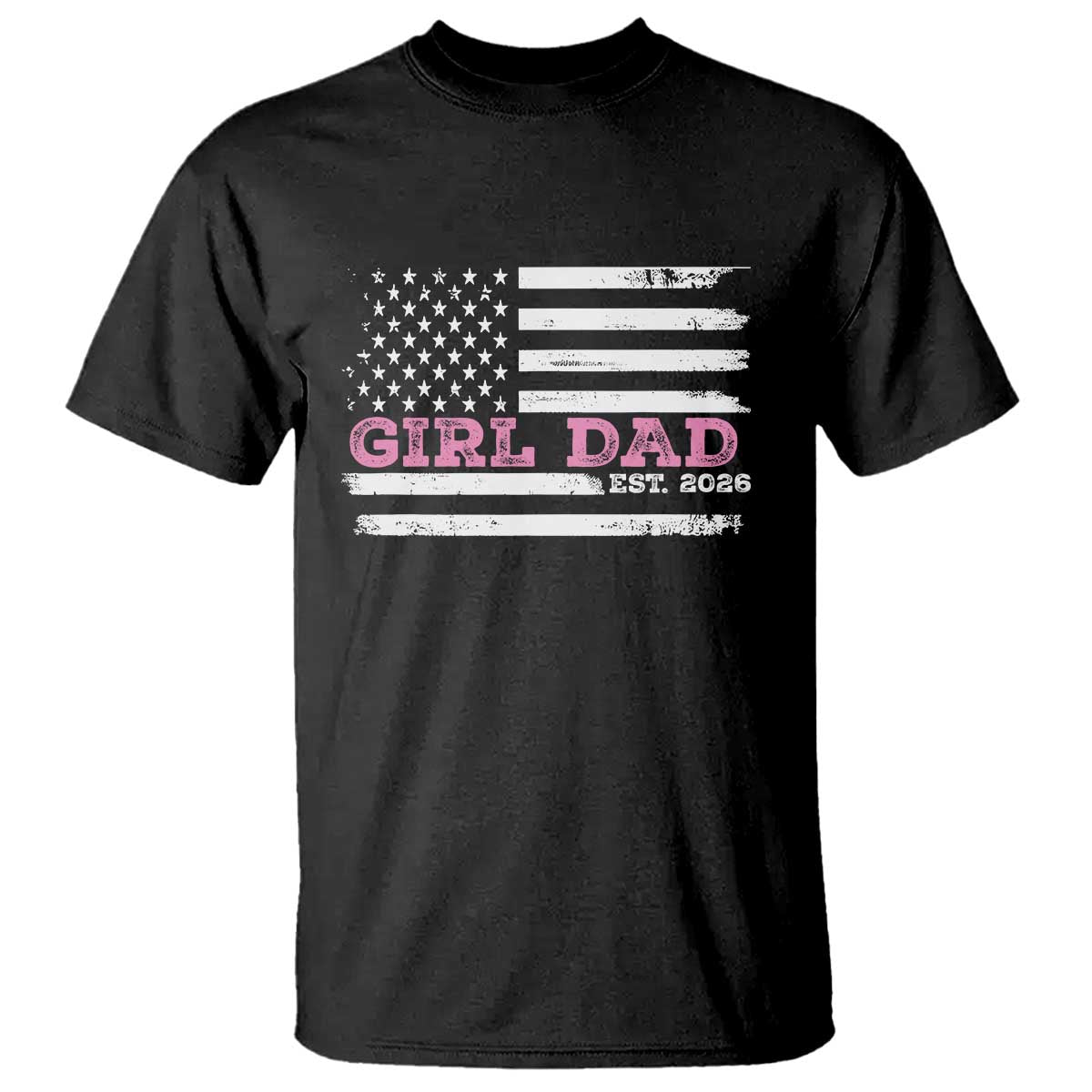 Personalised Dad Of Girl T Shirt Custom Year Daddy Fathers Day USA Flag - Wonder Print Shop