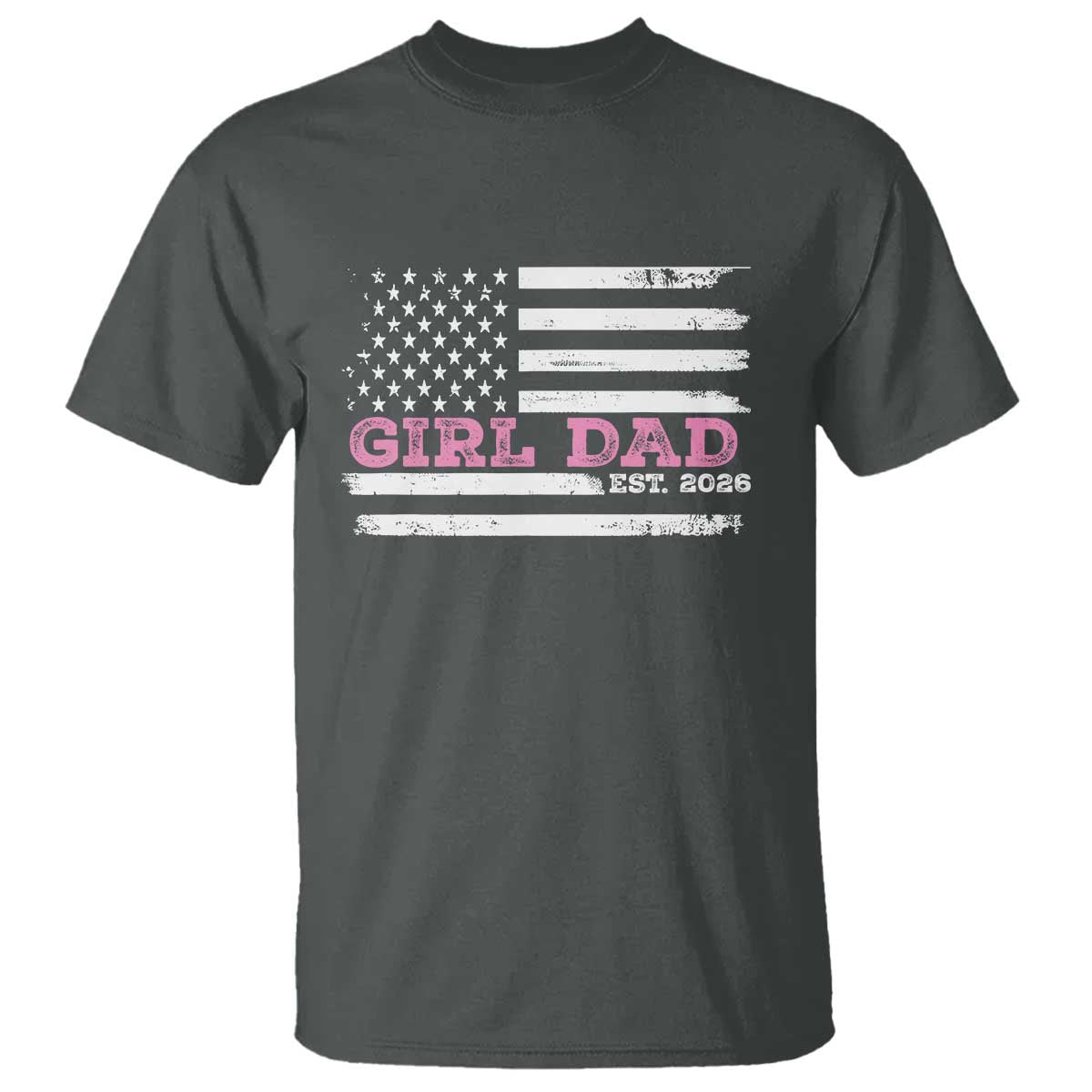 Personalised Dad Of Girl T Shirt Custom Year Daddy Fathers Day USA Flag - Wonder Print Shop
