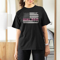 Personalised Dad Of Girl T Shirt For Women Custom Year Daddy Fathers Day USA Flag - Wonder Print Shop