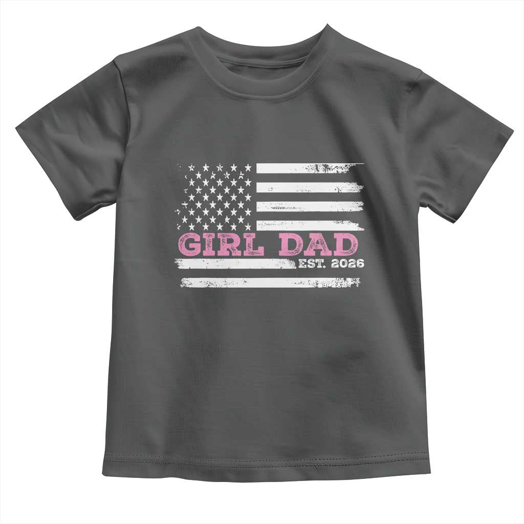 Personalised Dad Of Girl Toddler T Shirt Custom Year Daddy Fathers Day USA Flag - Wonder Print Shop