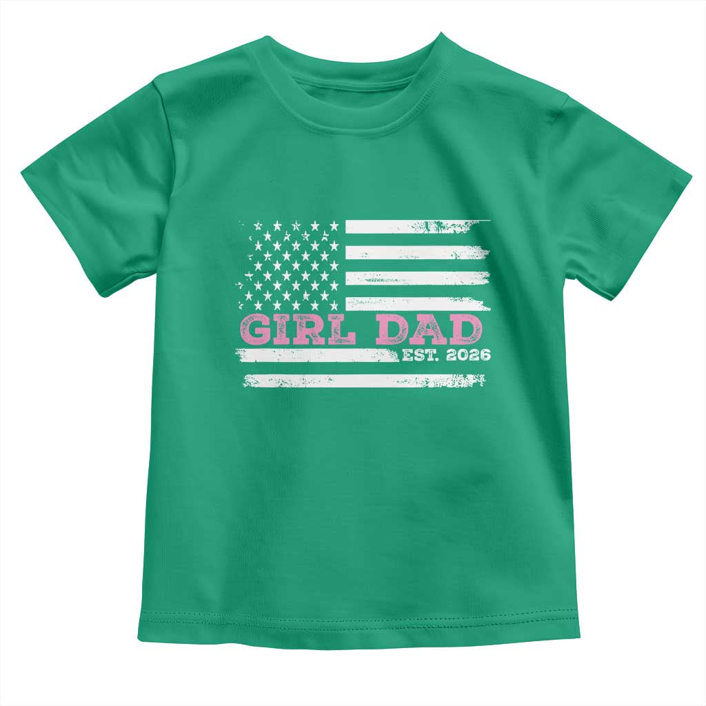 Personalised Dad Of Girl Toddler T Shirt Custom Year Daddy Fathers Day USA Flag - Wonder Print Shop