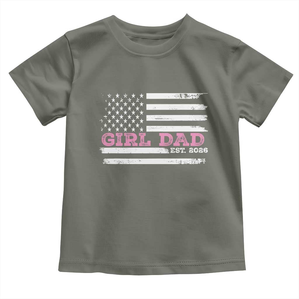 Personalised Dad Of Girl Toddler T Shirt Custom Year Daddy Fathers Day USA Flag - Wonder Print Shop