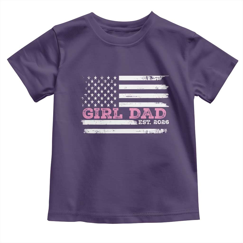Personalised Dad Of Girl Toddler T Shirt Custom Year Daddy Fathers Day USA Flag - Wonder Print Shop