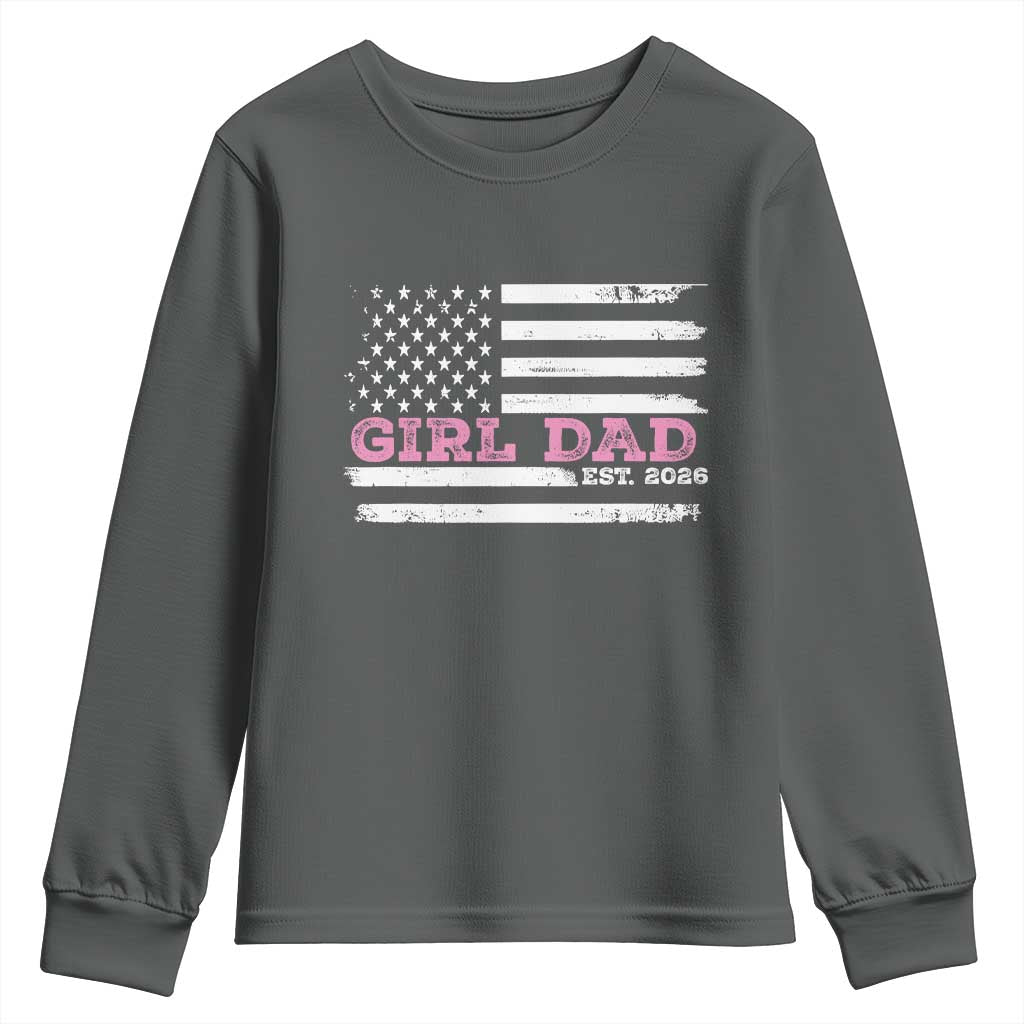 Personalised Dad Of Girl Youth Sweatshirt Custom Year Daddy Fathers Day USA Flag - Wonder Print Shop