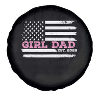 Dad Of Girl Est. 2026 Spare Tire Cover Daddy Fathers Day USA Flag - Wonder Print Shop