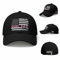 Dad Of Girl Est. 2026 Baseball Cap Daddy Fathers Day USA Flag