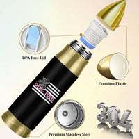 Dad Of Girl Est. 2026 Bullet Tumbler Daddy Fathers Day USA Flag - Wonder Print Shop