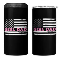 Dad Of Girl Est. 2026 4 in 1 Can Cooler Tumbler Daddy Fathers Day USA Flag - Wonder Print Shop
