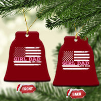 Dad Of Girl Est. 2026 Ceramic Ornament Daddy Fathers Day USA Flag - Wonder Print Shop