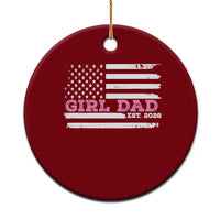 Dad Of Girl Est. 2026 Ceramic Ornament Daddy Fathers Day USA Flag - Wonder Print Shop