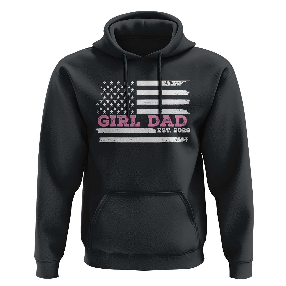 Dad Of Girl Est. 2026 Hoodie Daddy Fathers Day USA Flag - Wonder Print Shop