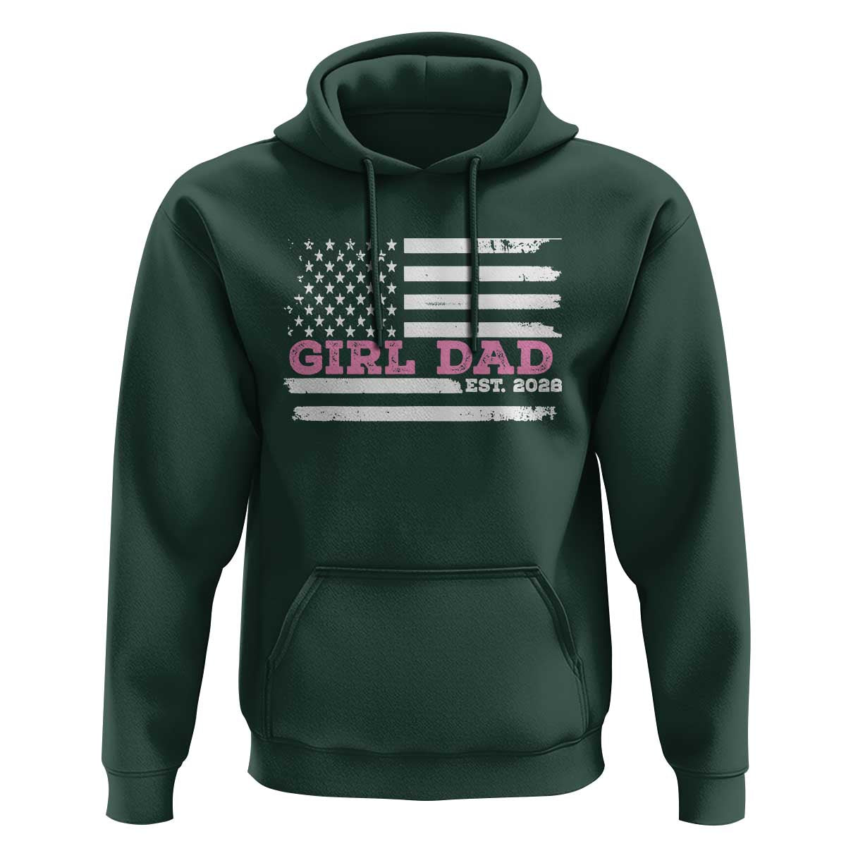 Dad Of Girl Est. 2026 Hoodie Daddy Fathers Day USA Flag - Wonder Print Shop