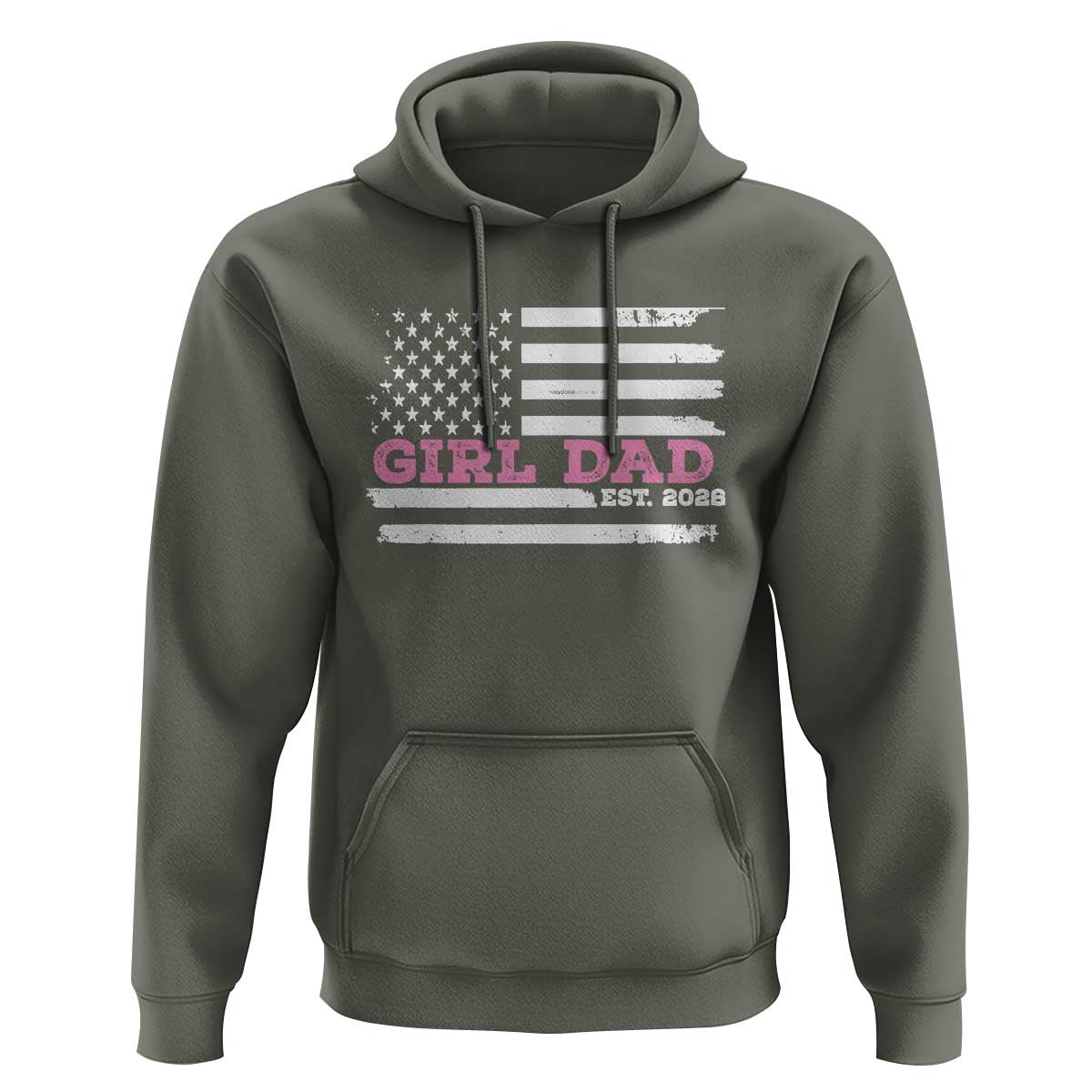 Dad Of Girl Est. 2026 Hoodie Daddy Fathers Day USA Flag - Wonder Print Shop