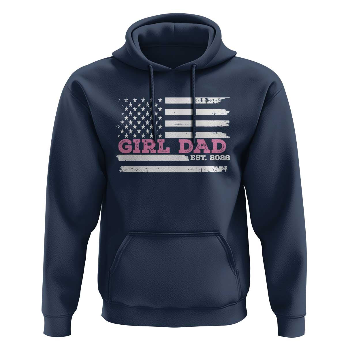 Dad Of Girl Est. 2026 Hoodie Daddy Fathers Day USA Flag - Wonder Print Shop