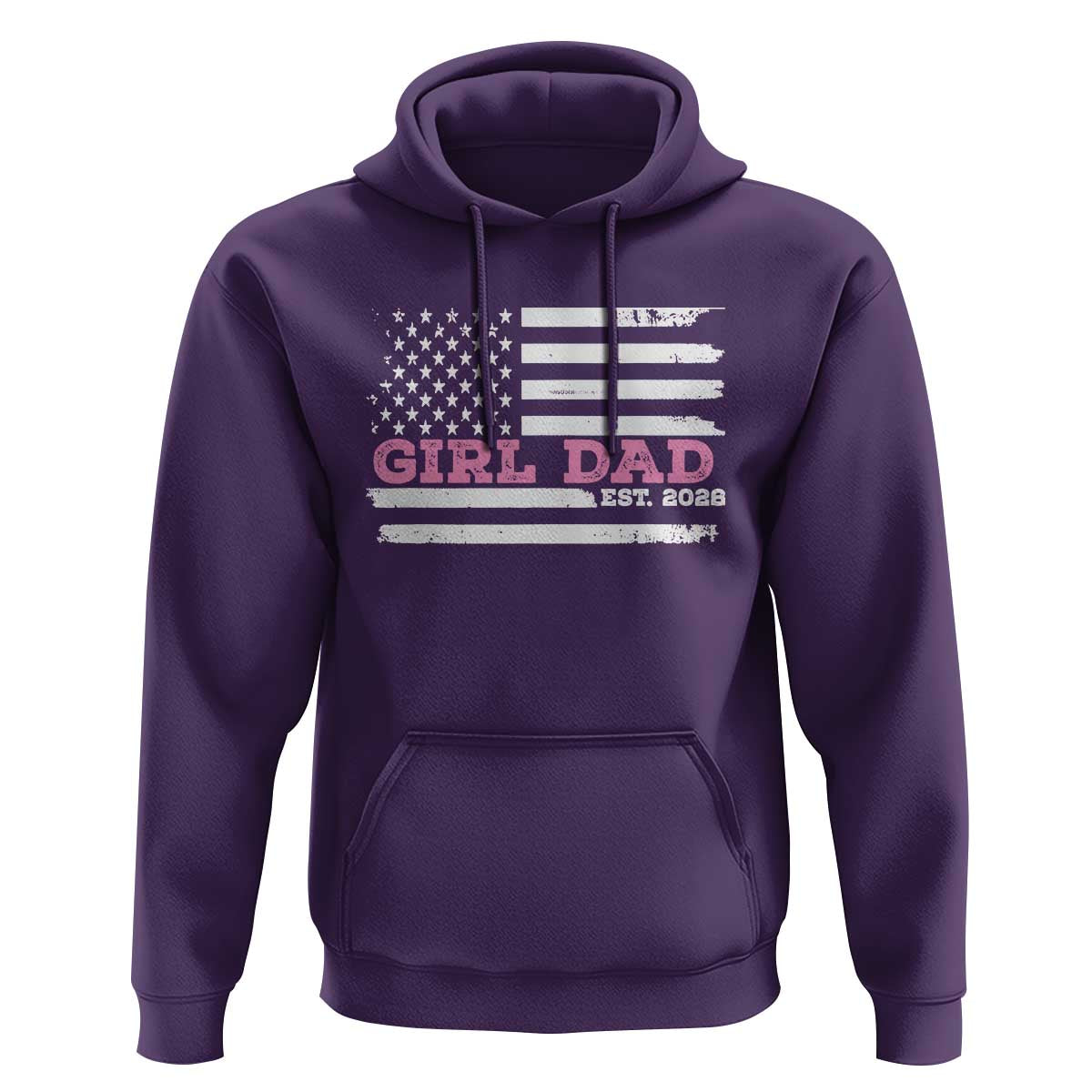 Dad Of Girl Est. 2026 Hoodie Daddy Fathers Day USA Flag - Wonder Print Shop