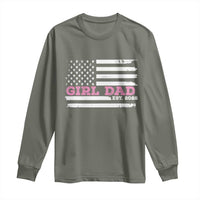 Dad Of Girl Est. 2026 Long Sleeve Shirt Daddy Fathers Day USA Flag - Wonder Print Shop