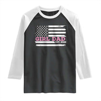 Dad Of Girl Est. 2026 Raglan Shirt Daddy Fathers Day USA Flag - Wonder Print Shop