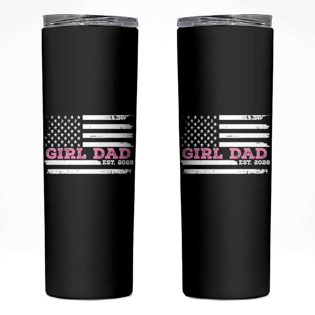 Dad Of Girl Est. 2026 Skinny Tumbler Daddy Fathers Day USA Flag - Wonder Print Shop