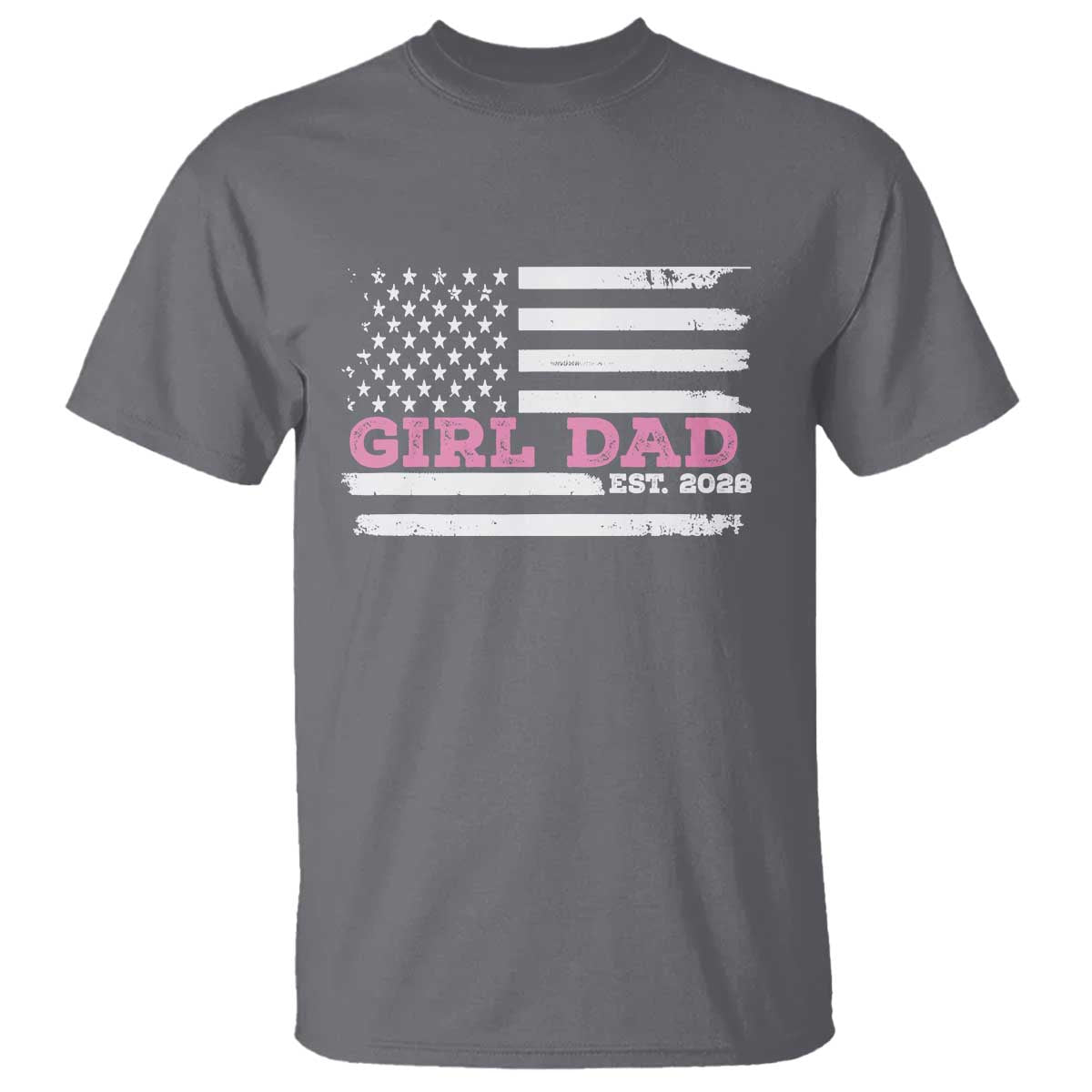 Dad Of Girl Est. 2026 T Shirt Daddy Fathers Day USA Flag - Wonder Print Shop