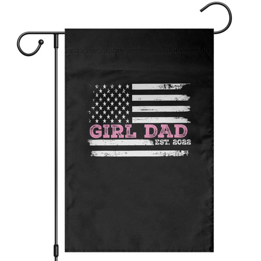 Dad Of Girl Est. 2022 Garden Flag Father Girl To Be 2022 Daddy Fathers Day USA Flag - Wonder Print Shop