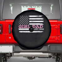 Dad Of Girl Est. 2022 Spare Tire Cover Father Girl To Be 2022 Daddy Fathers Day USA Flag - Wonder Print Shop