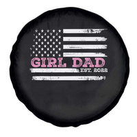Dad Of Girl Est. 2022 Spare Tire Cover Father Girl To Be 2022 Daddy Fathers Day USA Flag - Wonder Print Shop